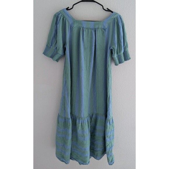 Cecilie Copenhagen Makena Shift Dress Women's Size Small Green Midi Dress - Picture 6 of 8